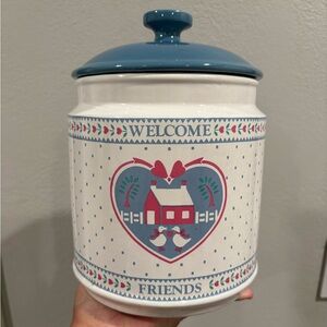 Vintage B&D Japan 90’s Welcome Friends Country Goose Cottage Canister Jar 9”x6”